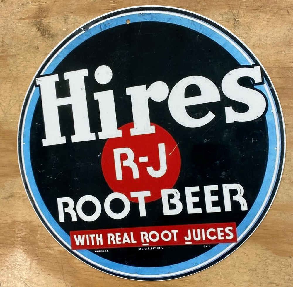 Nostalgic Hires Root Beer Aluminum Distressed Looking Metal Sign 12"