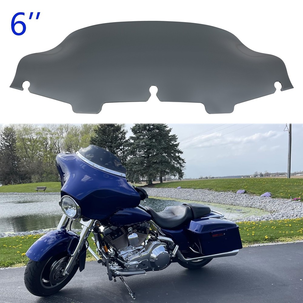 6" Wave Windshield Windscreen For Harley Street Electra Glide FLHX FLHT 96-2013