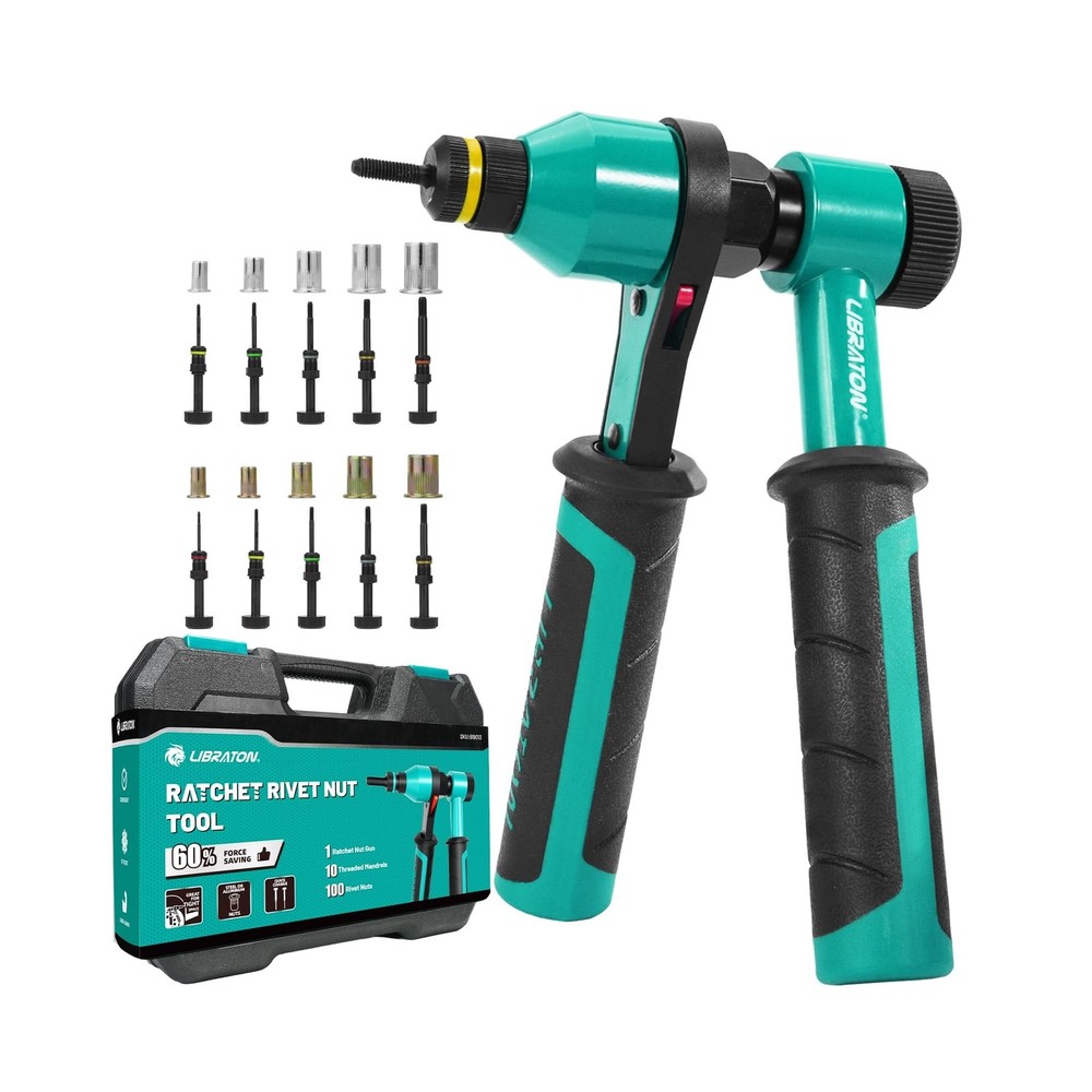 LIBRATON Rivet Nut Tool, Rivnut Tool, Professional Ratchet Nutsert Tool Kit, ...