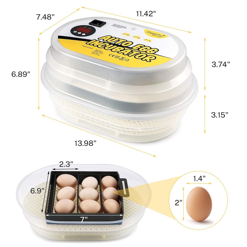 Mini Egg Incubators for Hatching Eggs, with Automatic Egg Turning, 9-12 Eggs ...