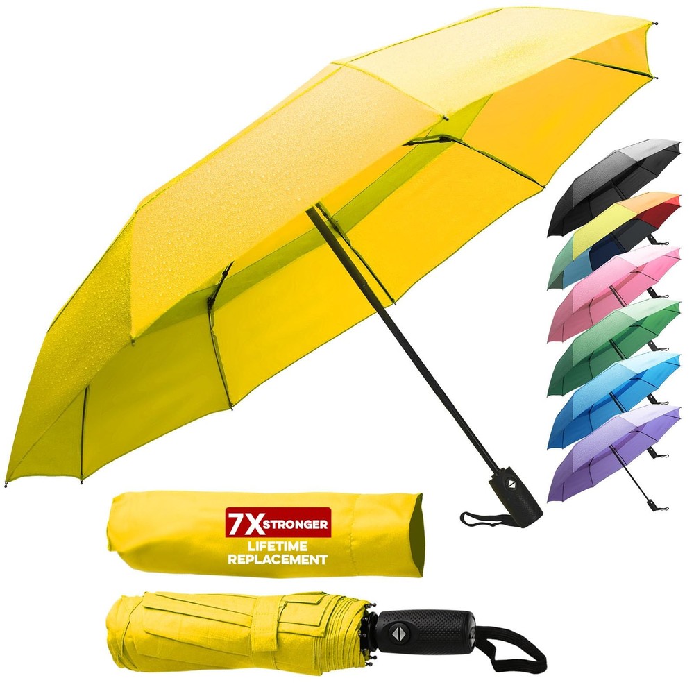 Travel Umbrella Compact - Small Umbrella for Backpack  Purse, Portable Automa...
