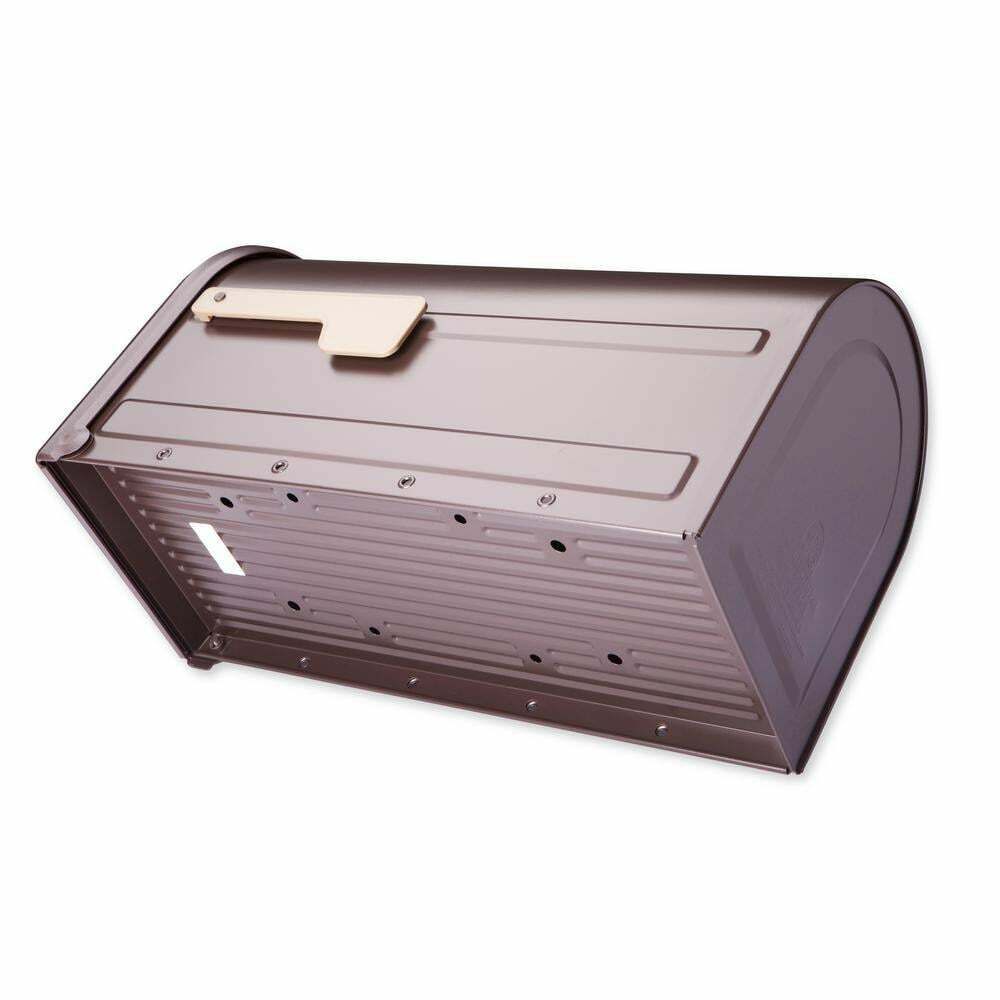 Architectural Mailboxes Post Mount Mailbox Large Galvanized Steel Champagne Flag