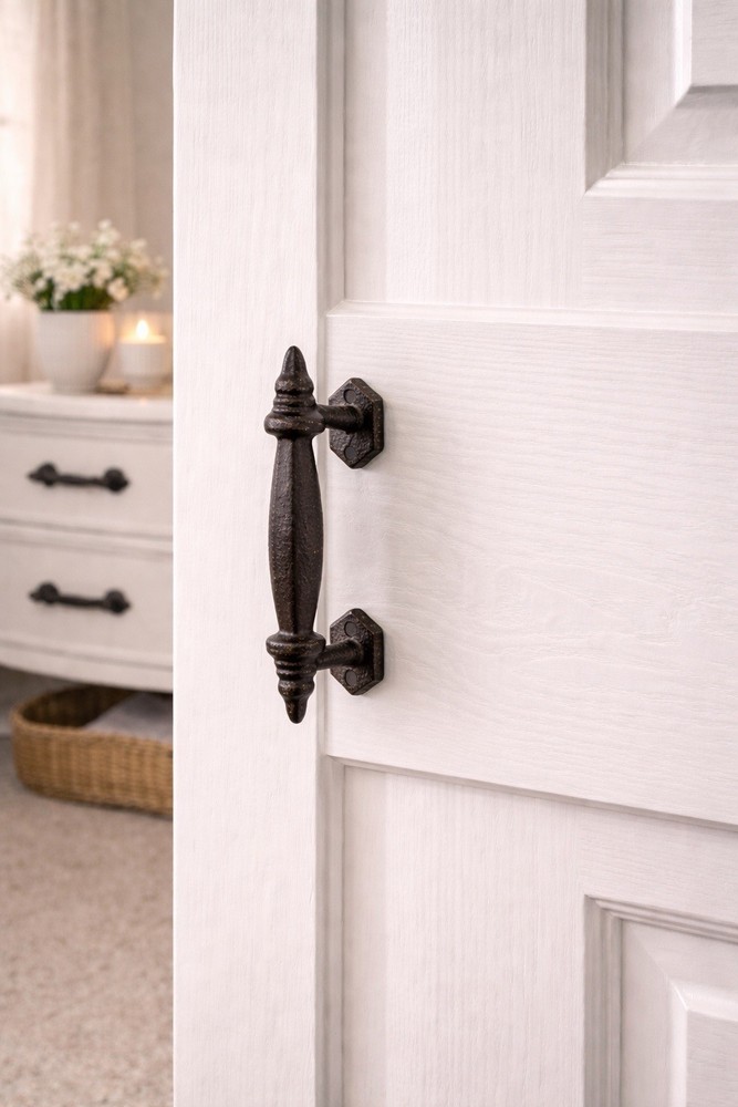 Rustic Cast Iron Barn Gate Pulls Vintage Style Drawer Handle Heavy Duty 2 Pack