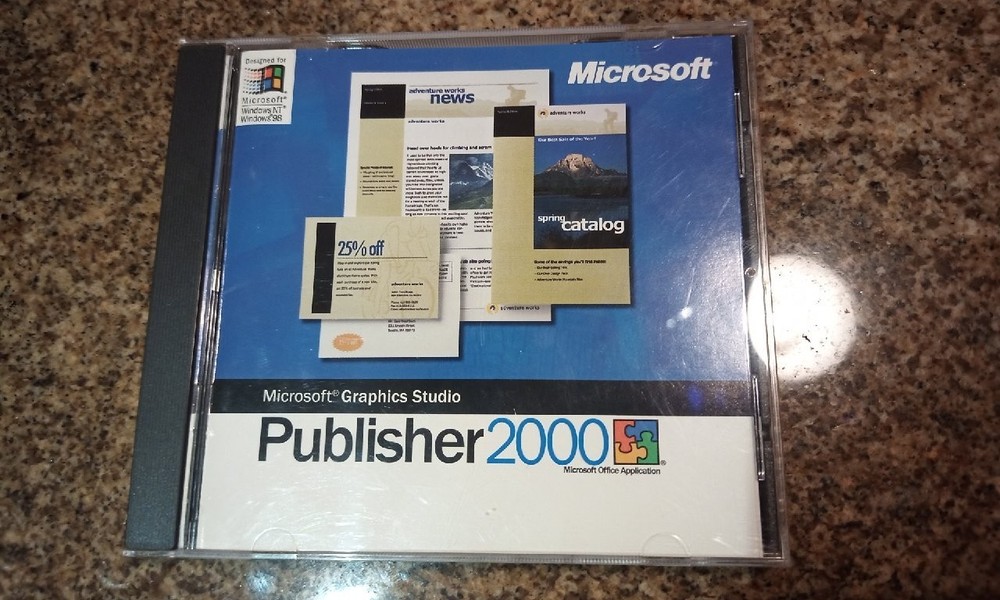 Microsoft Publisher 2000 Graphics Studio W/Key in original case