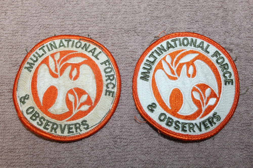 Two Original U.N. Multinational Forces & Observers Uniform Patches