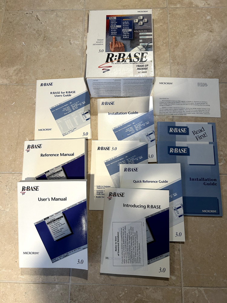 R Base Database Management Software Vintage software 3.0