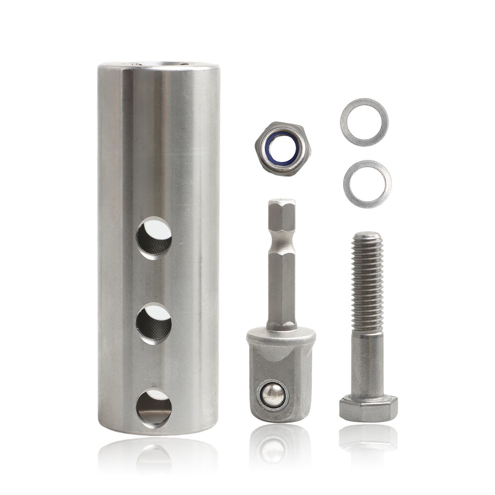 Trailer Jack Electric Drill Adapter With 1/2 In Socket Bits Stainless Steel US
