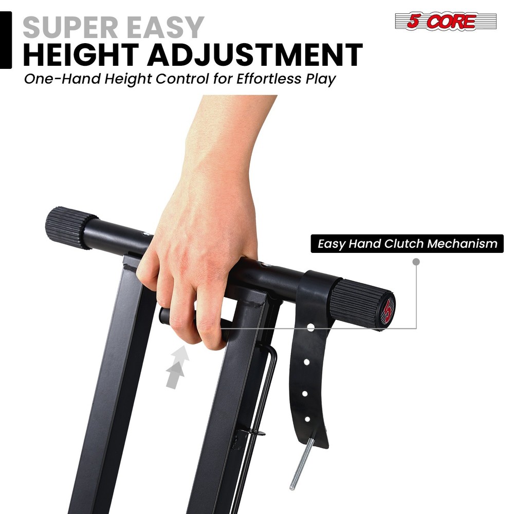 5Core Keyboard Stand Adjustable One Hand Trigger Quick Release Foldable Portable