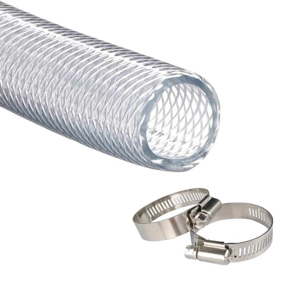 High Pressure Braided Clear Flexible PVC Tubing 3/4" ID,10ft