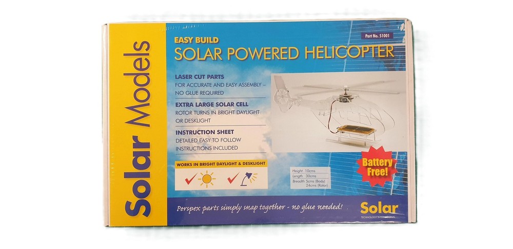 Solar Powered Perspex Helicopter Kit