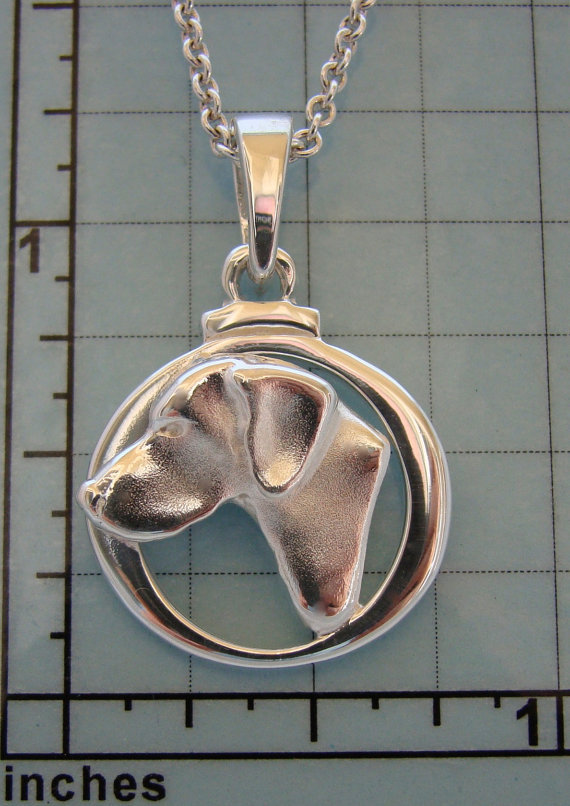 Sterling Silver German Shorthaired Pointer Small Head Study Earrings
