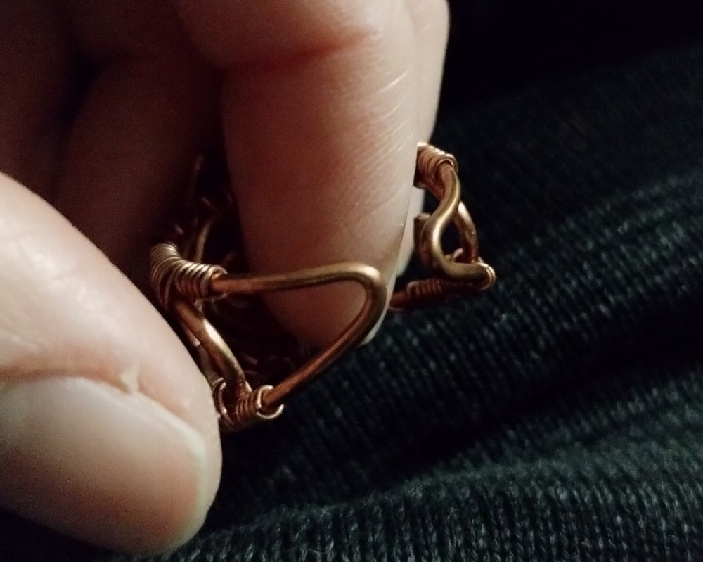 Flame Element Wire Wrap Ring With Resin Size 8