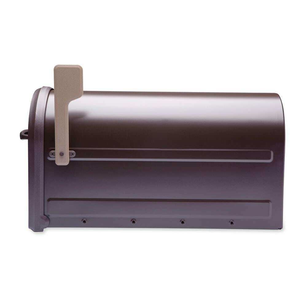 Architectural Mailboxes Post Mount Mailbox Large Galvanized Steel Champagne Flag