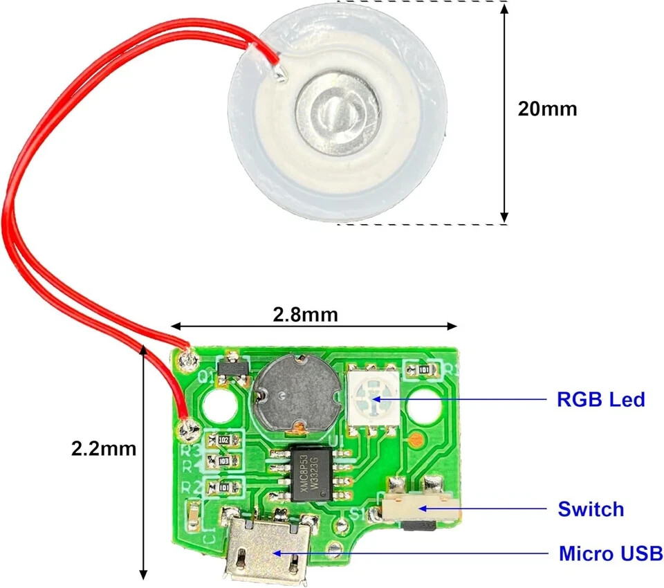 2 Pack Atomization Disc mist maker Ultrasonic Module green
