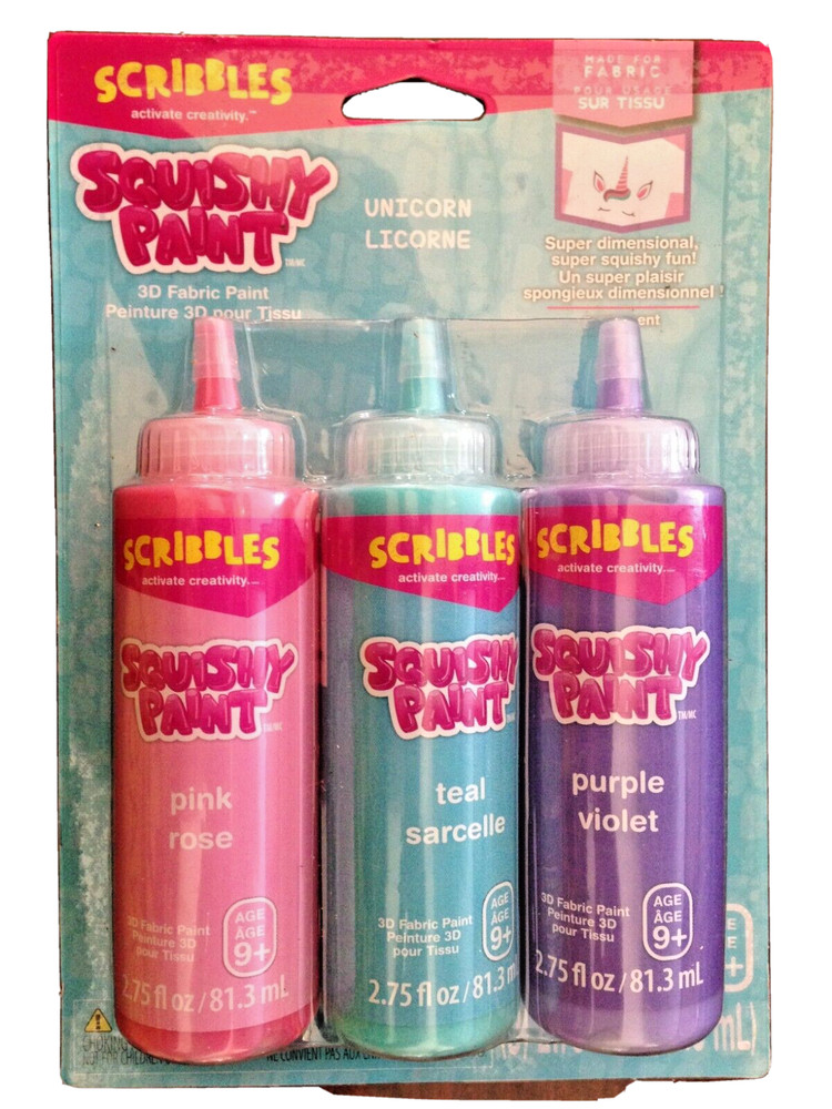 Scribbles Squishy Fabric Paint,  Puffy & Plyable, For Unicorn Designs & Patterns