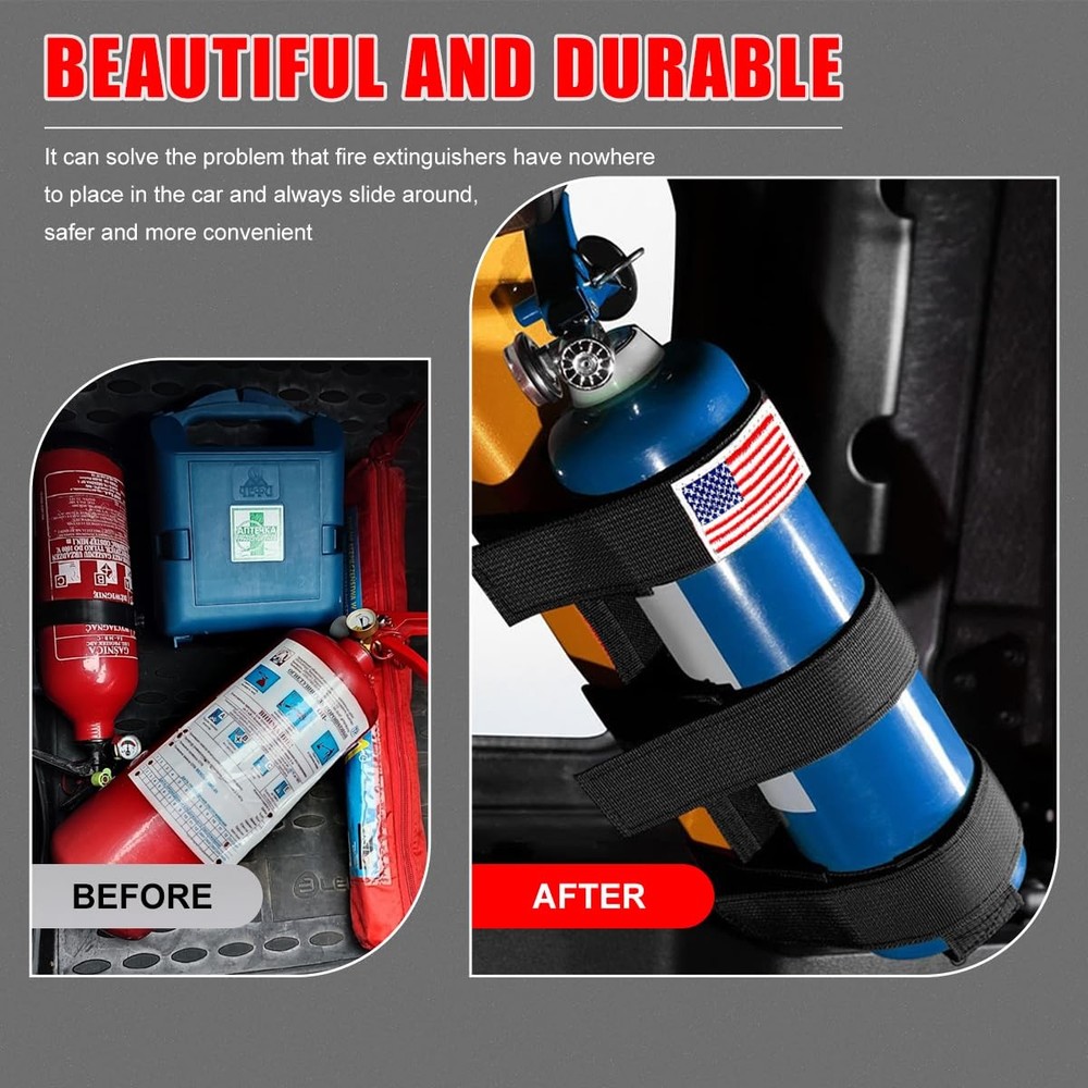 MTRPS Fire Extinguisher Holder, Adjustable Roll Bar Fixed Black
