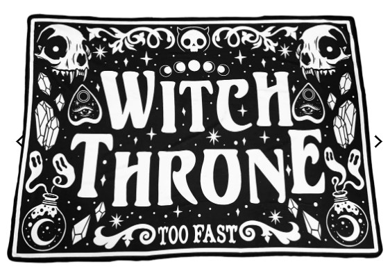 TOO FAST WITCH THRONE SHAPED BEACH TOWEL
