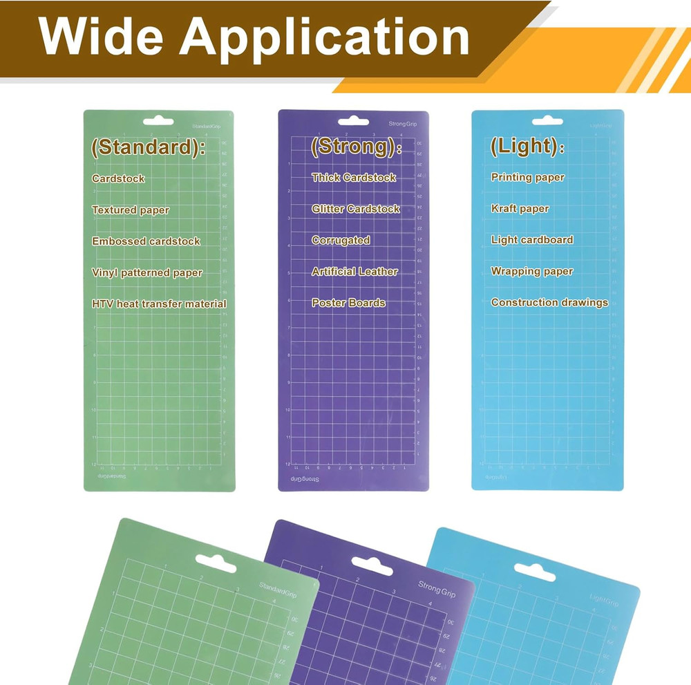 Cutting Mat, 3 Pack (4.5x12 Inch) Strong & Standard & Light Replacement Adhesive