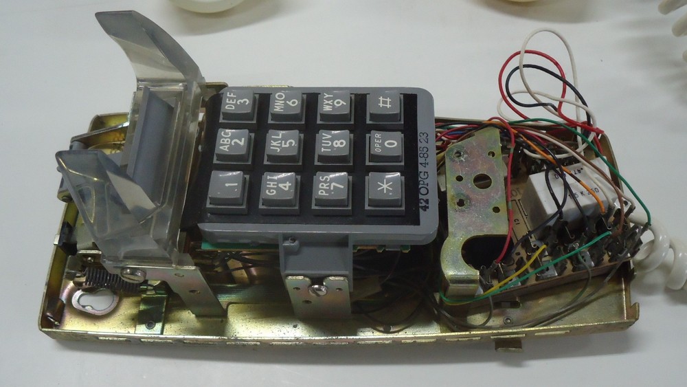 ITT 2554 Push Button Wall Phone Ivory, Untested