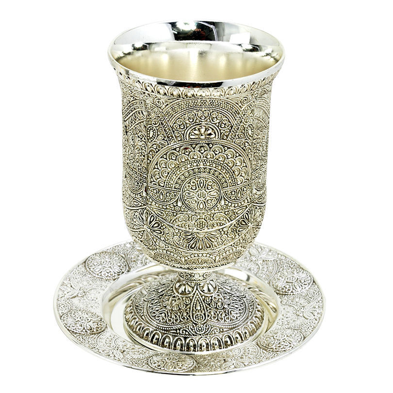 Kiddush Cup For Shabbat , Silver plated 12 Cm Height