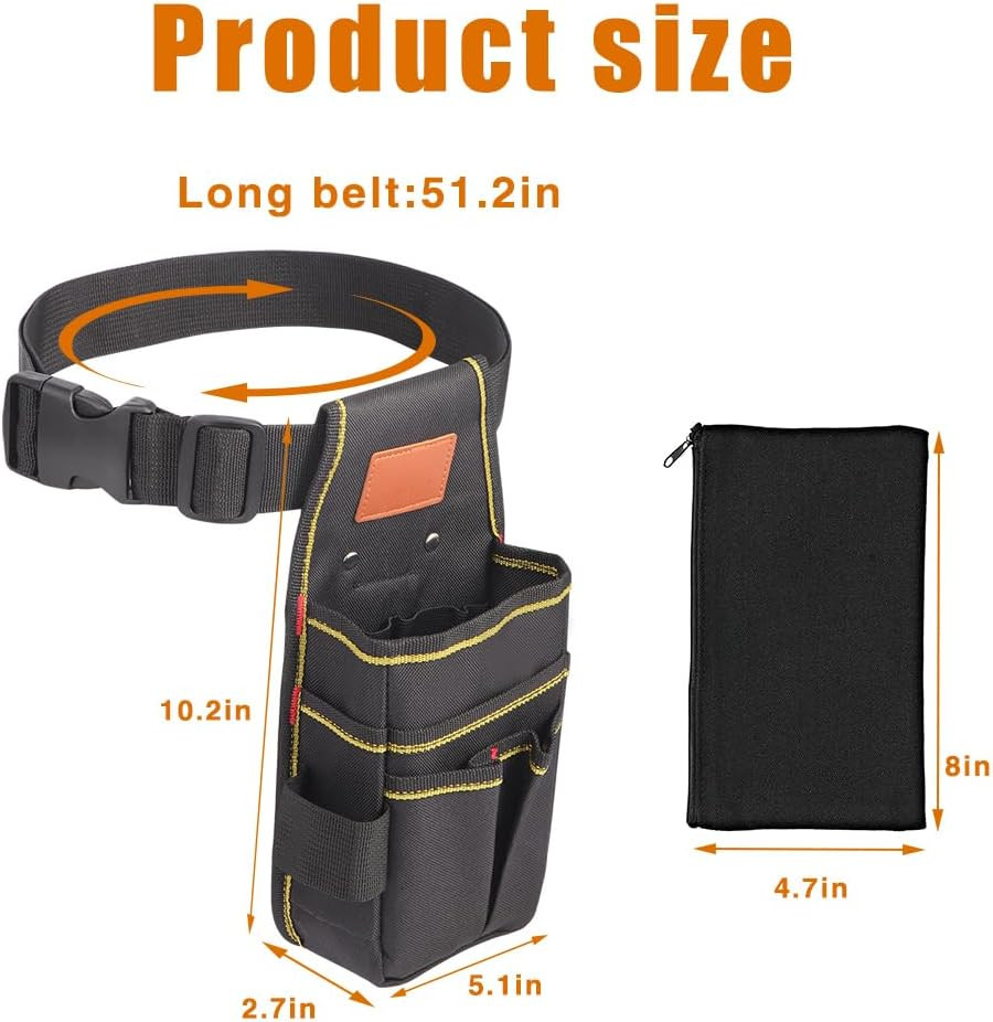 Universal Small Tool Pouch, Small Tool Bag, Tool Pouch with Belt, Industrial Gra