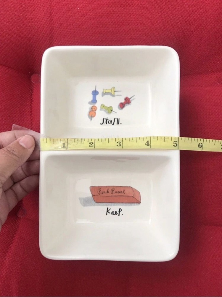 Rae Dunn Ceramic Desk Organizer Tray Stash Keep White