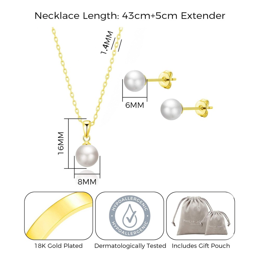 Gold Plated Shell Pearl Set