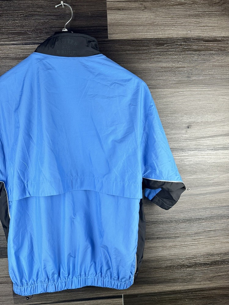 Mens Cutter Buck Wind Short Sleeve Windbreaker Pullover 1/4 Zip Large