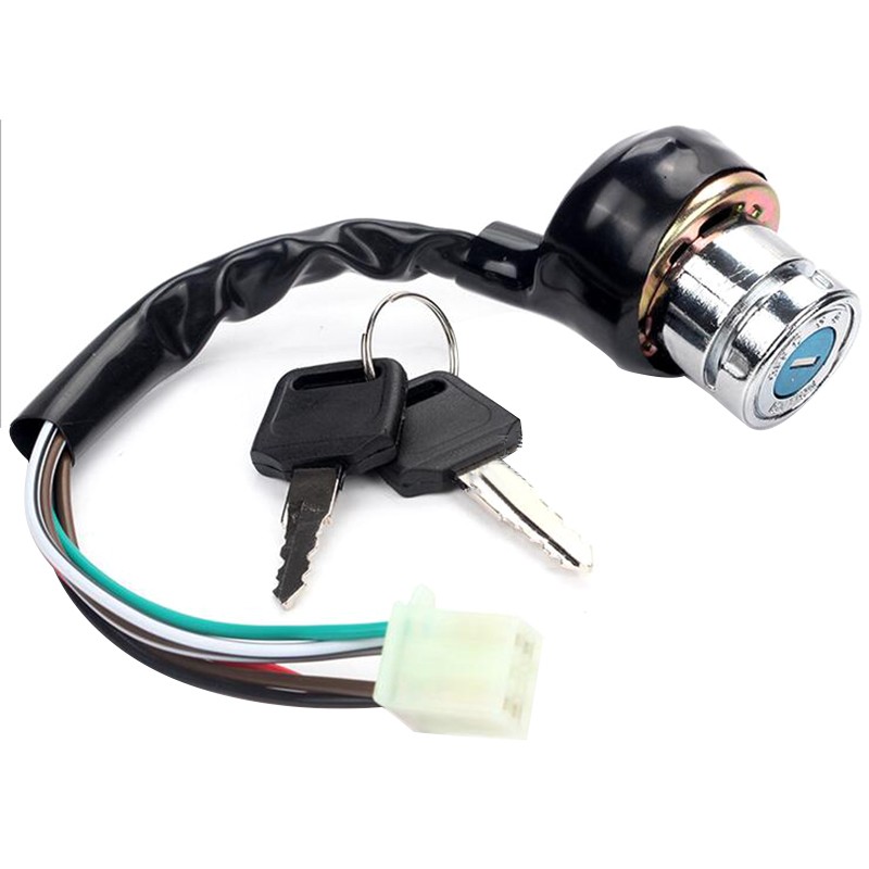 Universal Motorcycle 6 Wire Ignition Starter Off/On/On Switch Lock + 2 Keys b