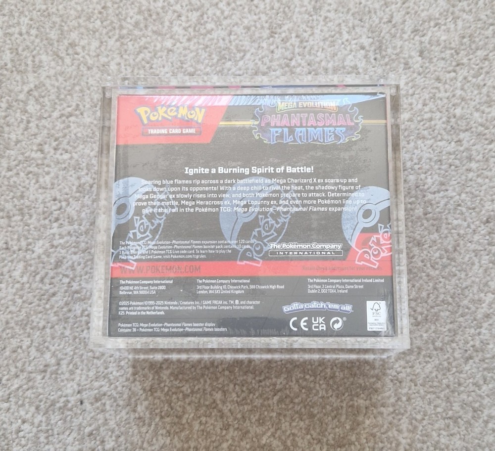 Phantasmal Flames Booster Box in Acrylic Case - 36 Packs Pokemon Mega Evolution