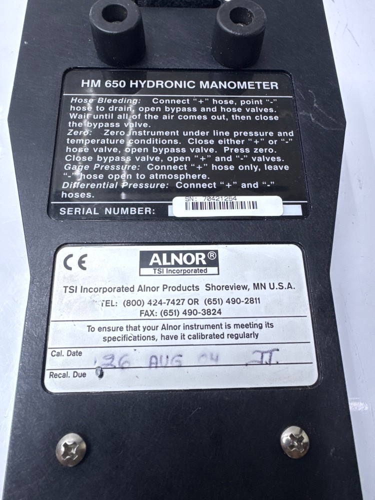 TSI Alnor HM650 Hydronic Manometer