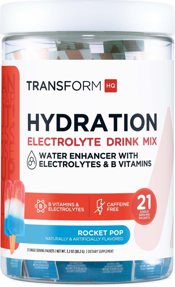 TransformHQ Hydration Electrolyte Drink Mix (Rocket Pop) 21 Packets
