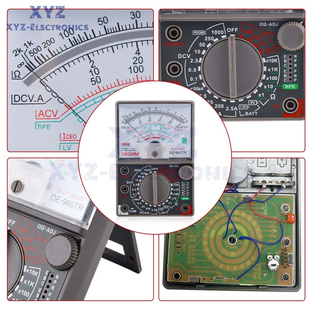 DE-960TR Analog Meter Multimeter Multitester Resistance Current DC AC Tester
