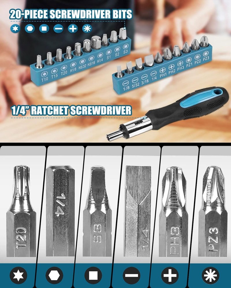 Zeite Tool Kit for Home 144 Piece Hand Tool Set with Storage Box General Basic