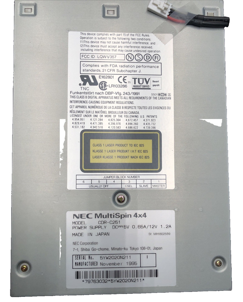Vintage NEC Multi spin 4x4 IDE CD ROM Changer Untested