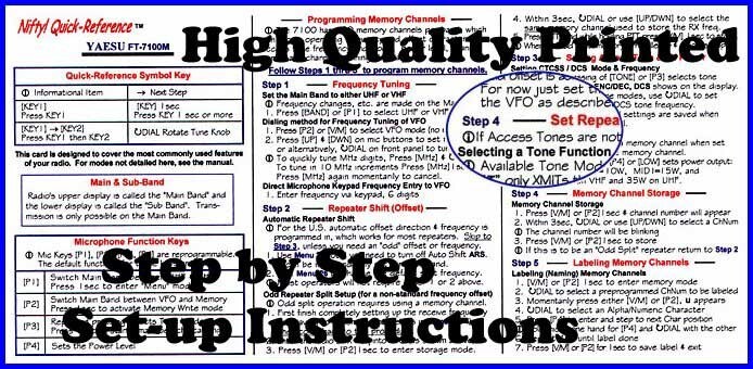Nifty! Quick-Reference Yaesu FT-7100M ~~~NEW!!~~