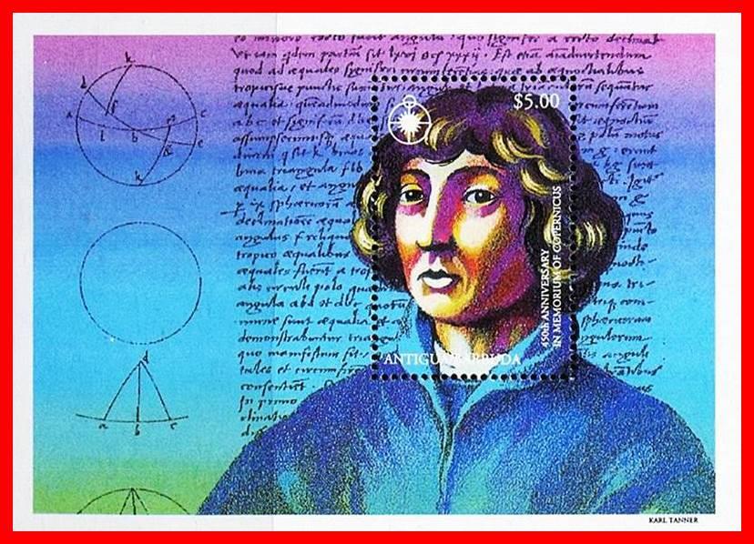 ANTIGUA 1993 COPERNICUS S/S SPACE/ASTRONOMY  MNH ** mathematics