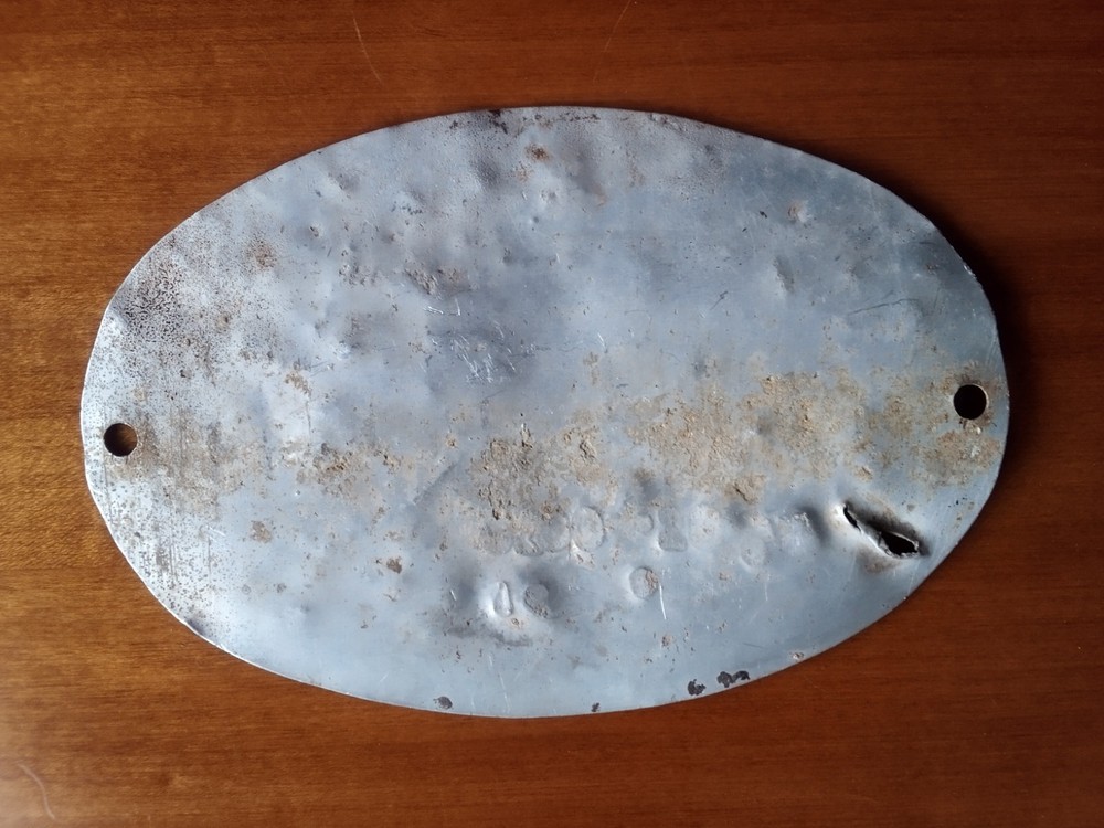 Japanese WW II Era Data Tag Information Plate