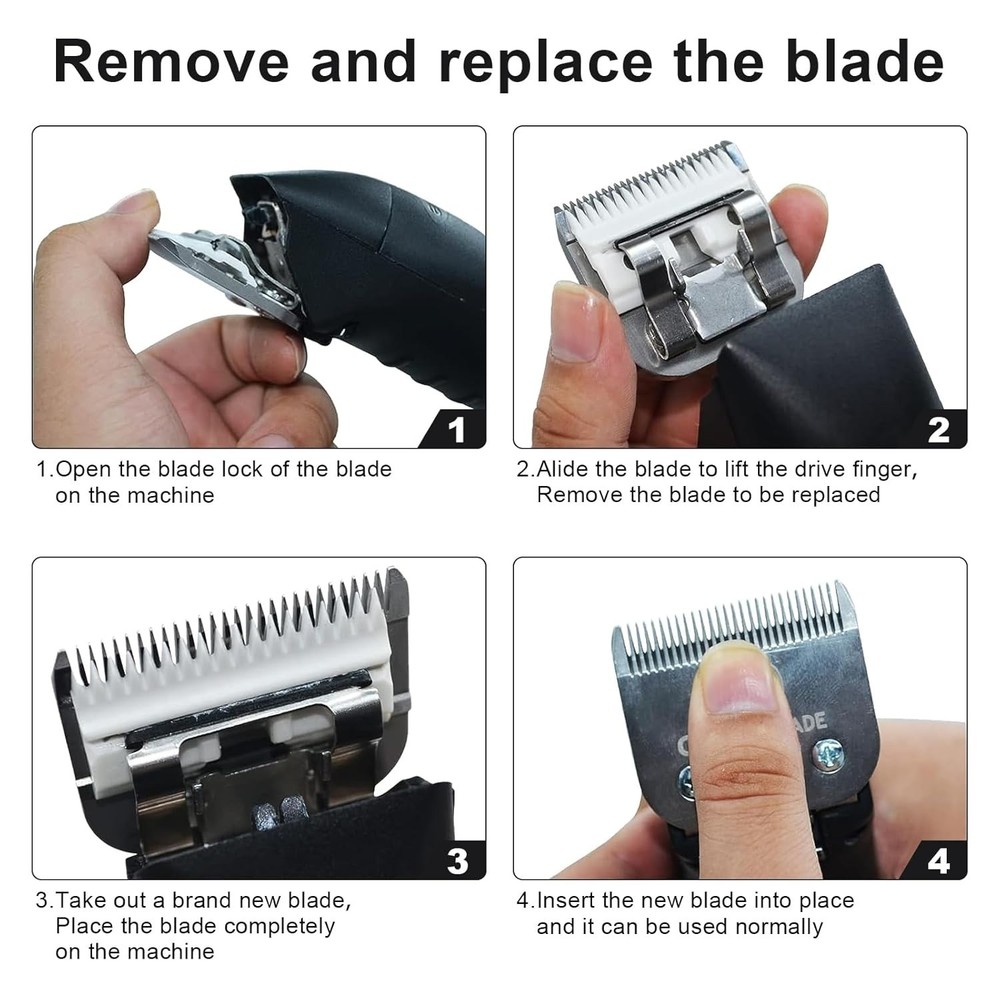 Detachable Ceramic Blade Set for Andis & Oster Clippers