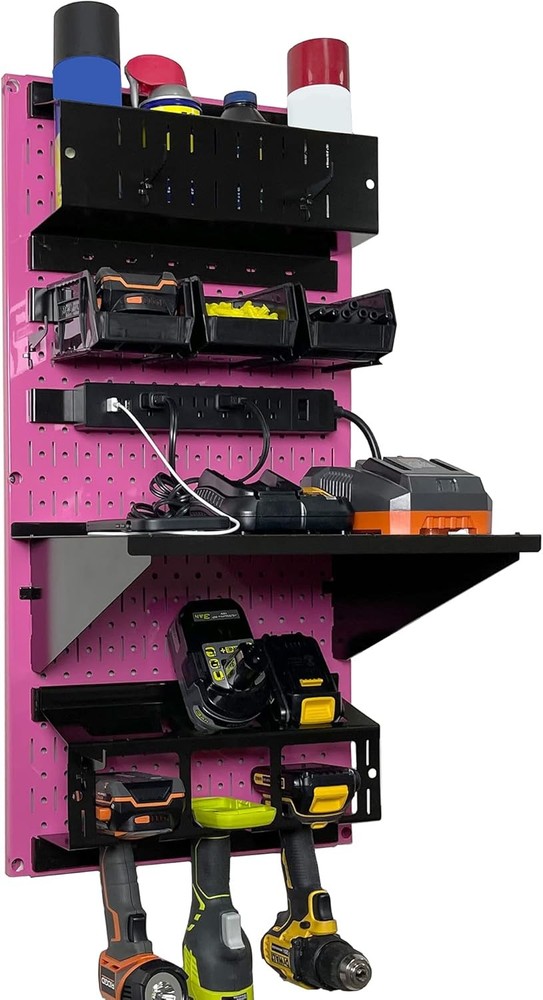 Wall Control Power Tool Storage Organizer Kit Cordless Drill Holder Charging Sta