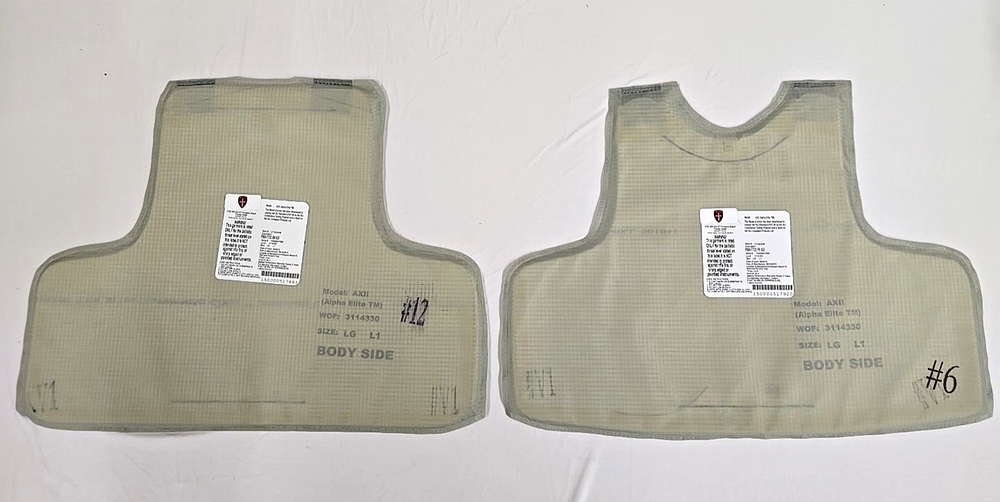 PB Alpha Elite AXII Soft Armor Inserts Large Front/Back