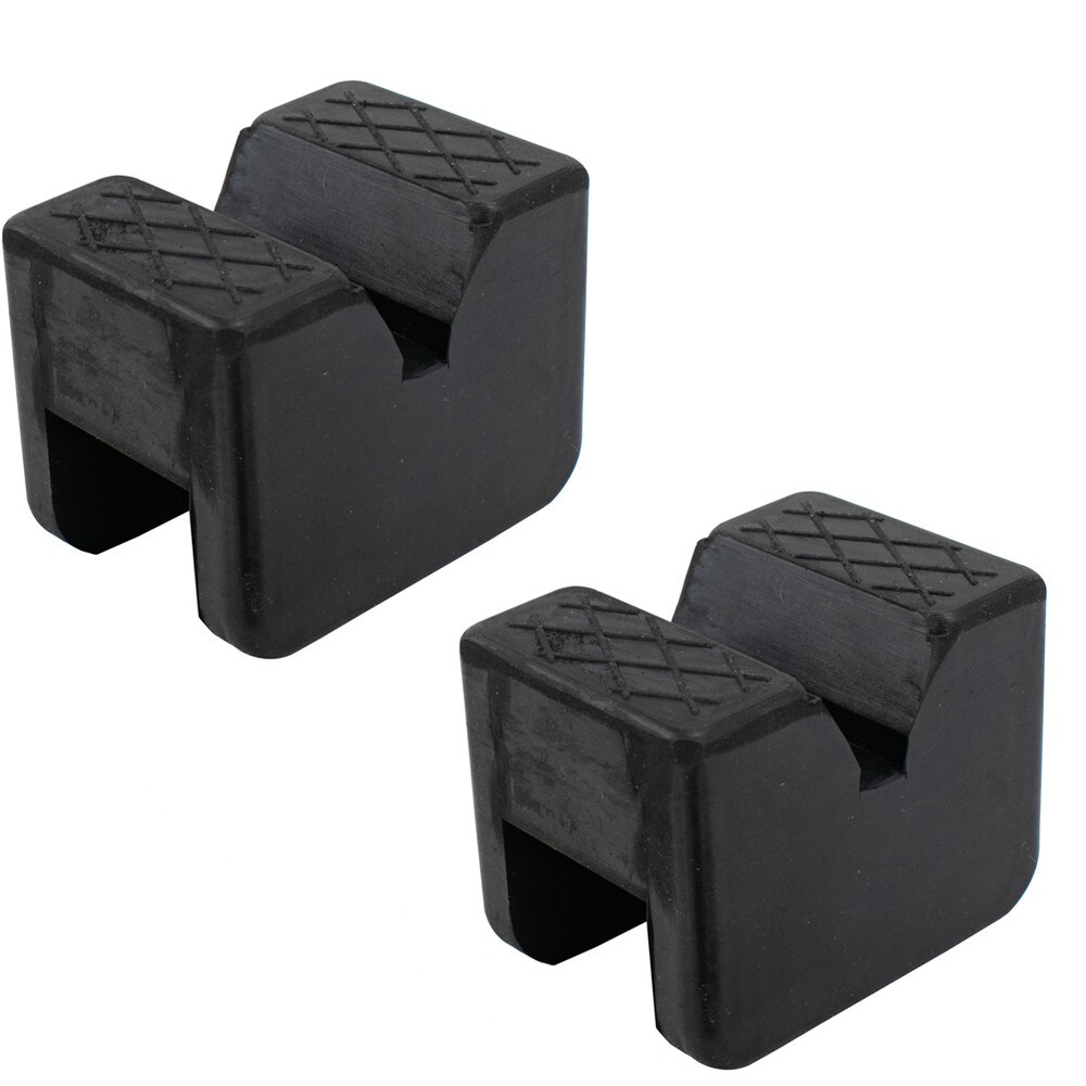 2pc Rubber Axle Jacking Pads Jack Stand Pad Adapter Frame Rail Protector Slotted