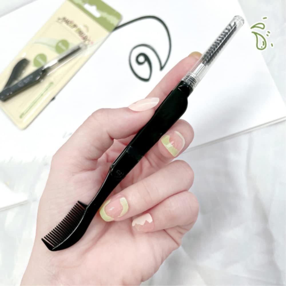 2 PCS Folding Eyebrow Comb Eyelash Separator Grooming Brush Cosmetic Tool