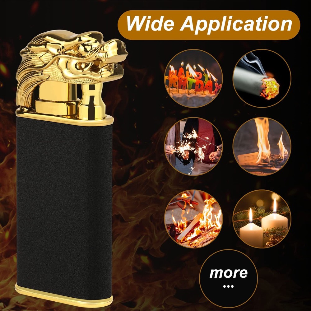 Cool Dragon Dual Flame Lighter - Outdoor Windproof Torch Switchable Soft/Jet ...