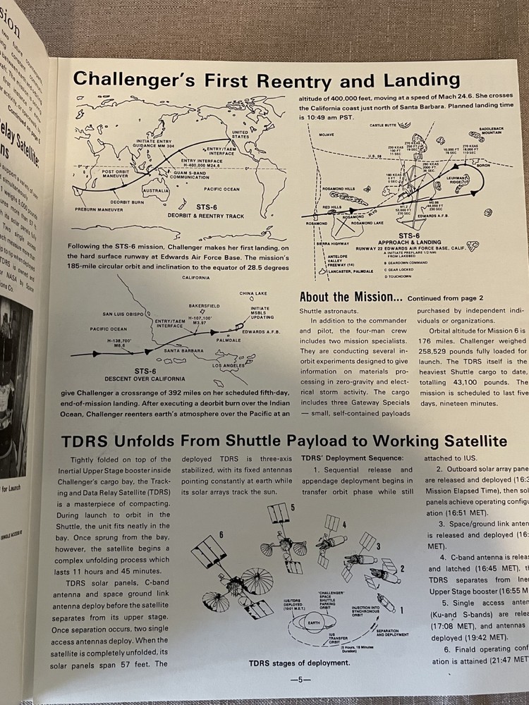 CHALLENGER SPACE SHUTTLE BOOKLET PATCH PIN DECAL