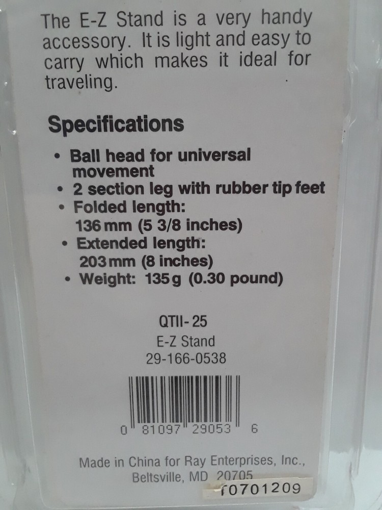 Quantaray Mini Tripod E-Z Stand Vlogger Blogger 5 - 8 inches