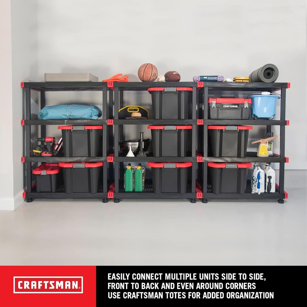 CX Craftsman, 4-Tier Highly Durable Storage Rack, 200lbs/shelf, Interlocking