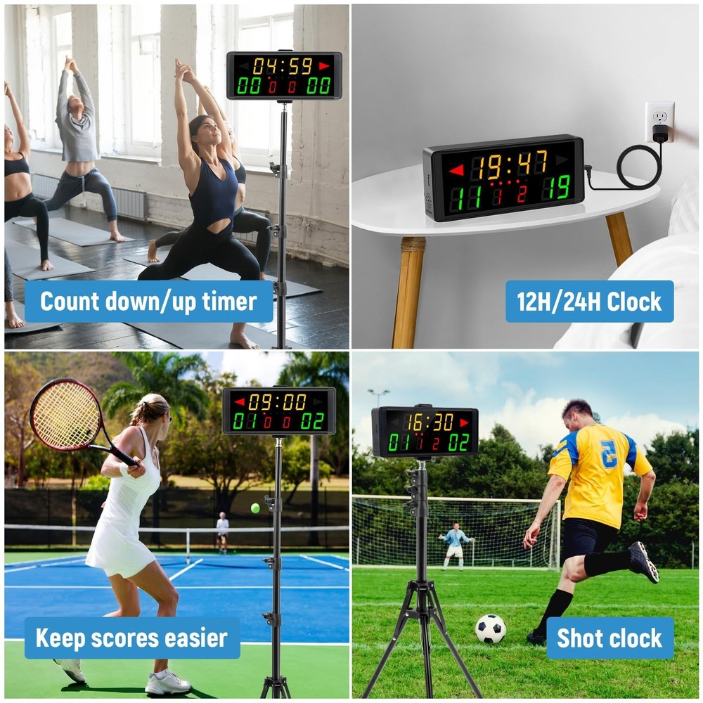 Samshow LED Electronic Scoreboard Digital Score Keeper with Remote & Tripod, ...
