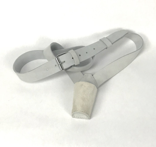 White Buff Leather Flag Carrier - Reenactment