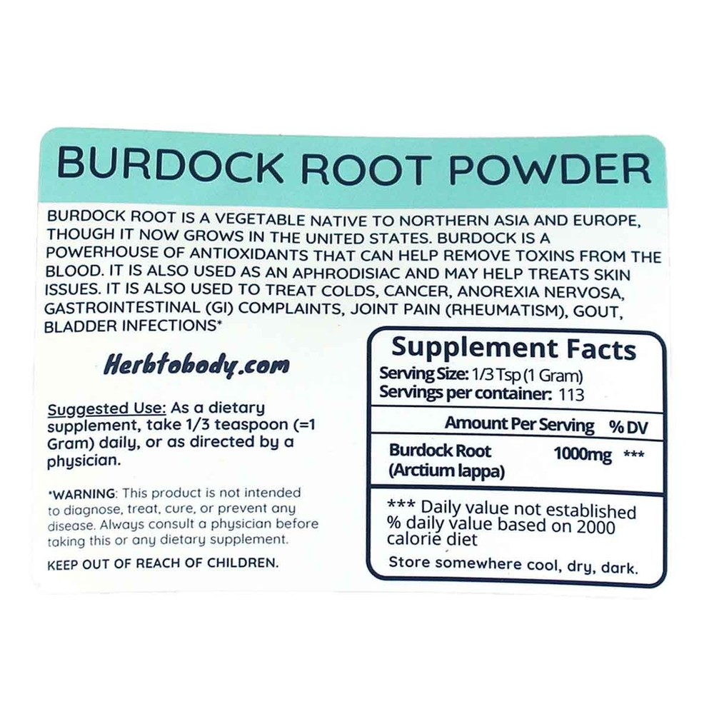 Burdock Root Powder - 4 oz.